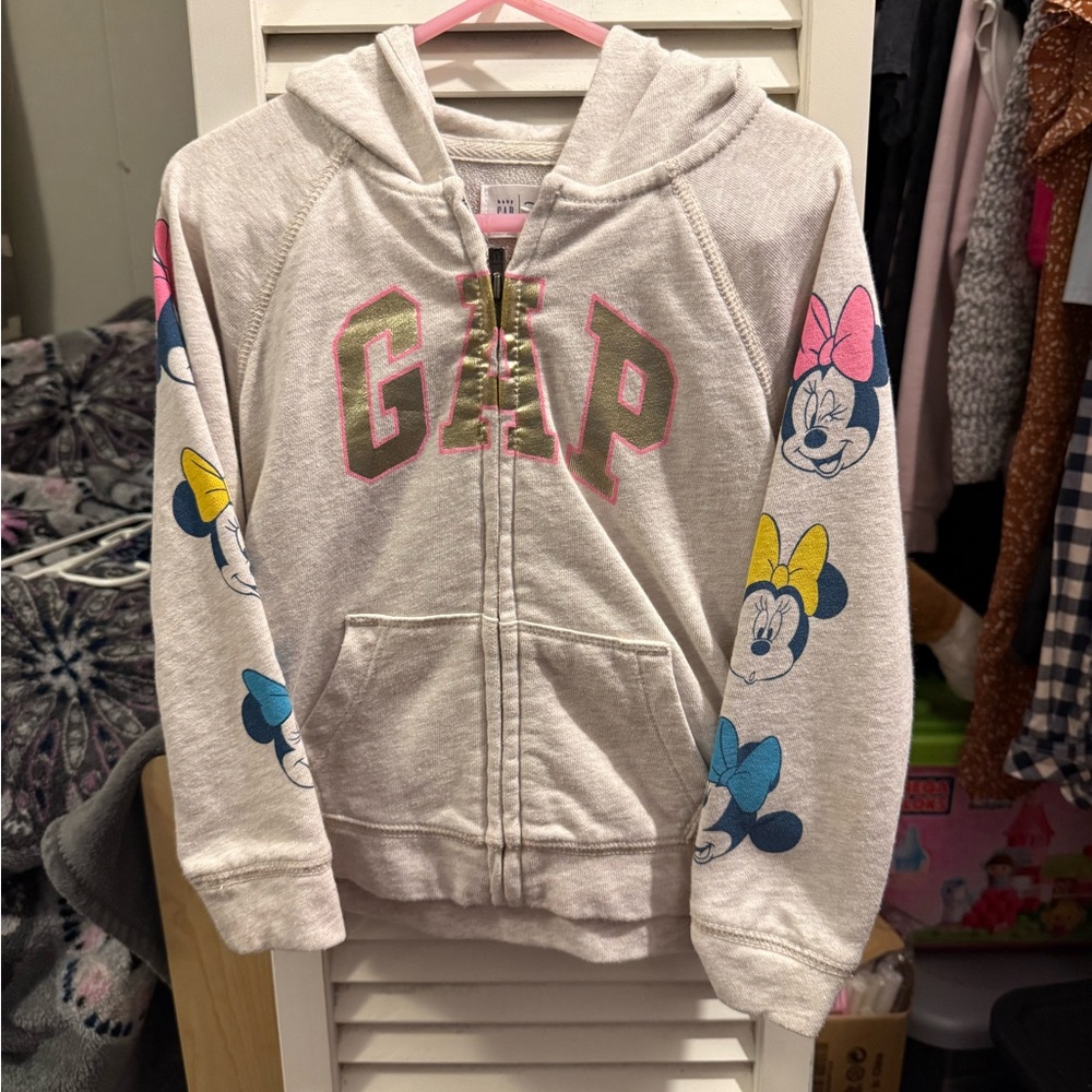 GAP Kids Light Gray Hoodie with Disney Motifs